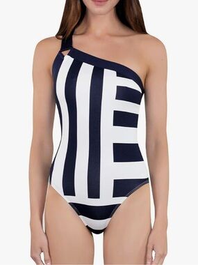 MEI L'ANGE Women's One Piece Victoria-Triangle Hardware Maillot Swimsuit, Size S